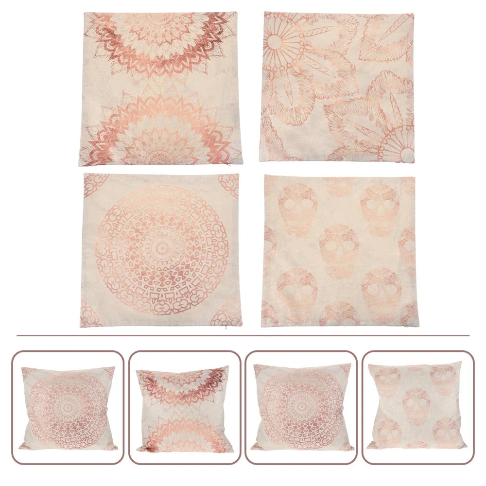 4 Pcs Pillowcase Decoration Office Bedding Accessory Cushion Cover for