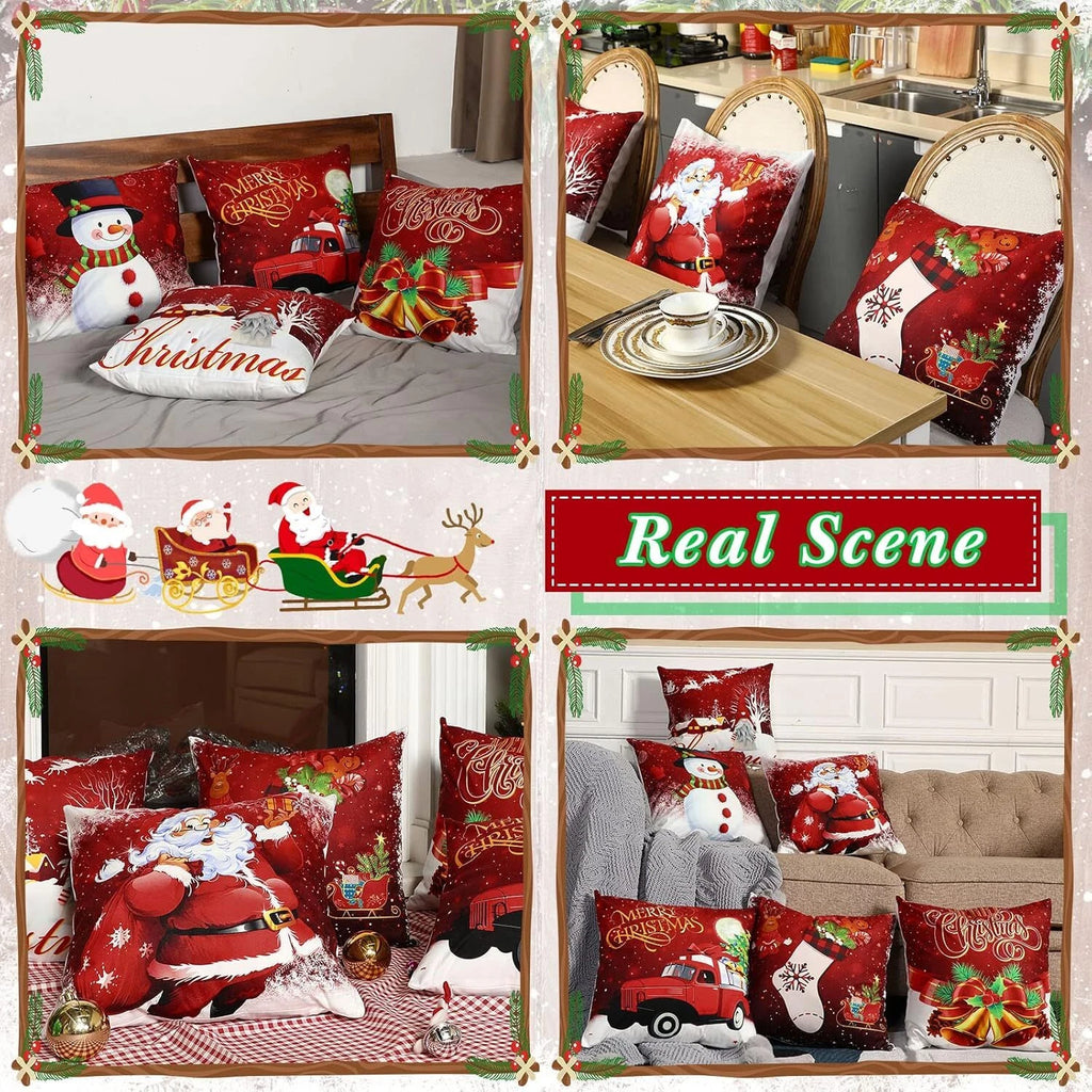 1PC Christmas Pillow Cover 45x45cm Holiday Decoration Throw Case for Sofa Couch
