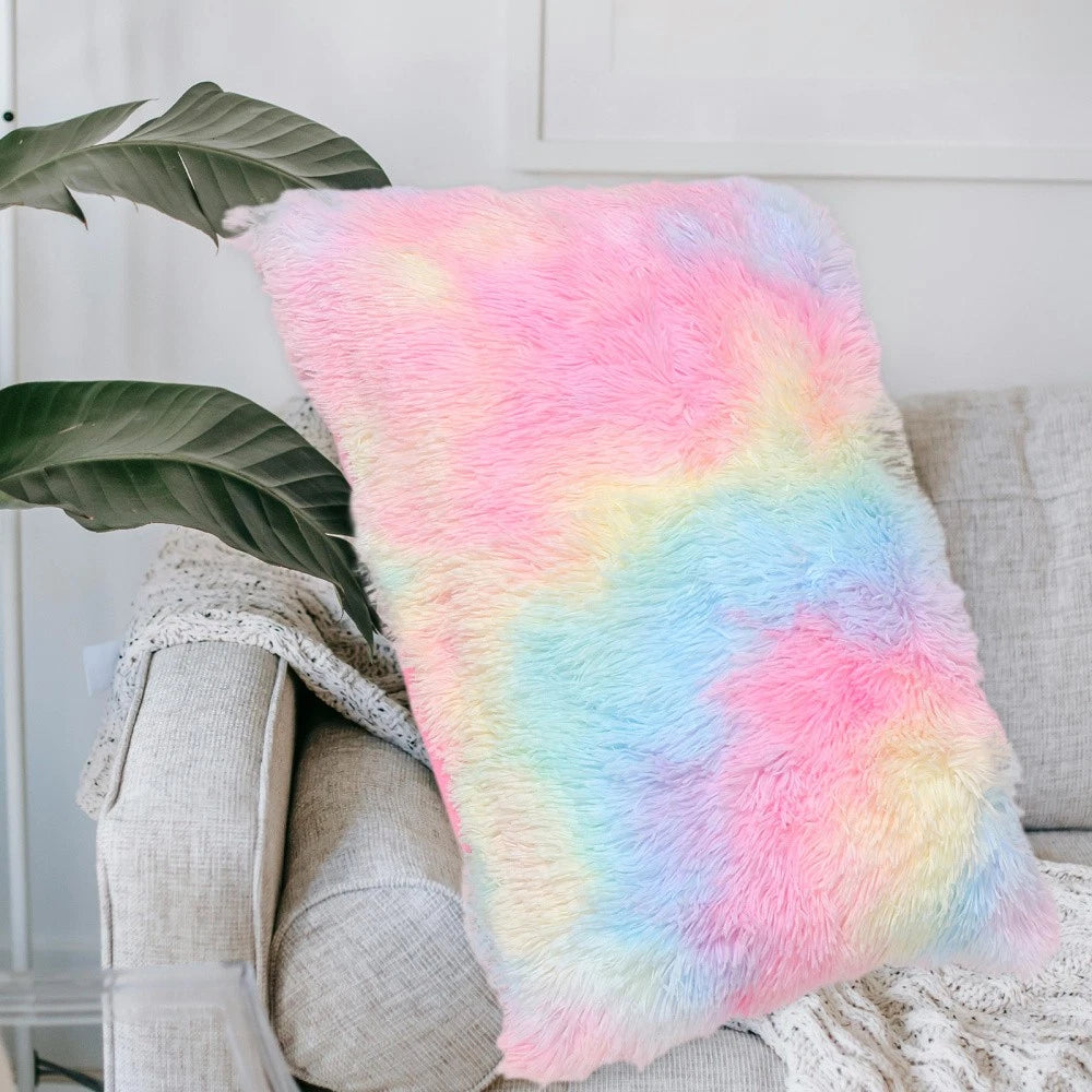 Plush Pillowcase Shaggy Fleece Cases Fluffy Cushion Cover Couch Covers