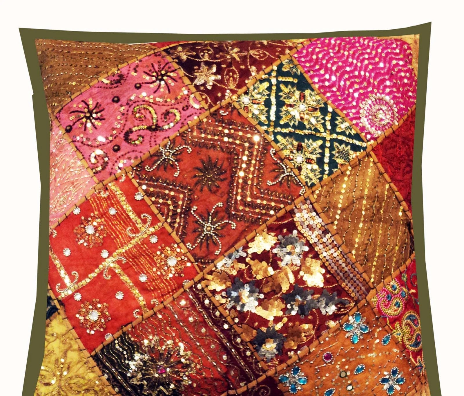 ANNIVERSARY GIFT ETHNIC SARI ART ACCENT SOFA BED THROW CUSHION PILLOW COVER 30"