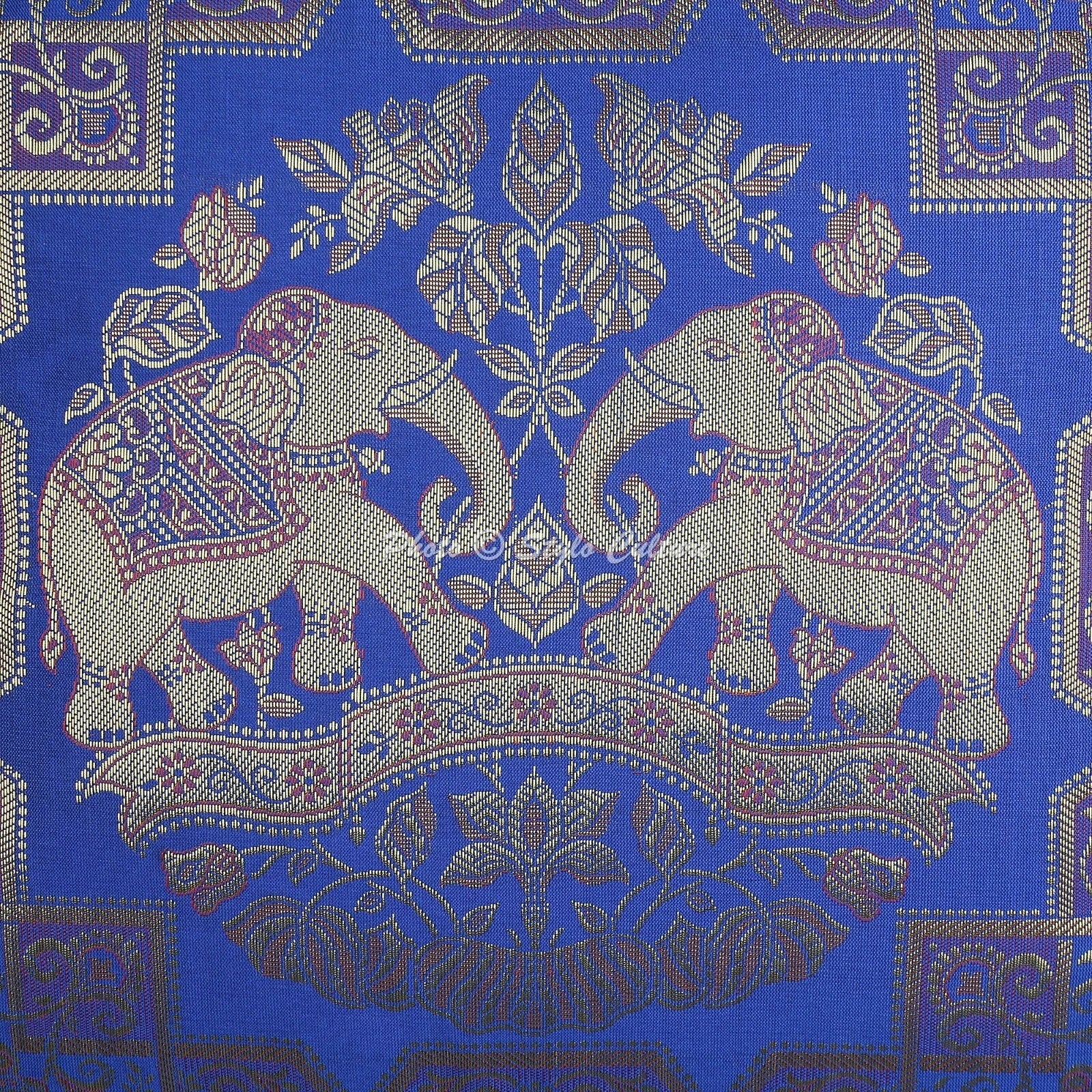 Pillow Cover Bohemian Elephant Brocade Jacquard Decor Cushion Case 18 x 18 in