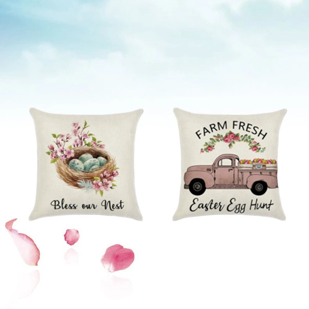 4 Pcs Square Cushion Cover Pillow Covers Couch Pillow Cases Bunny Cushion Covers