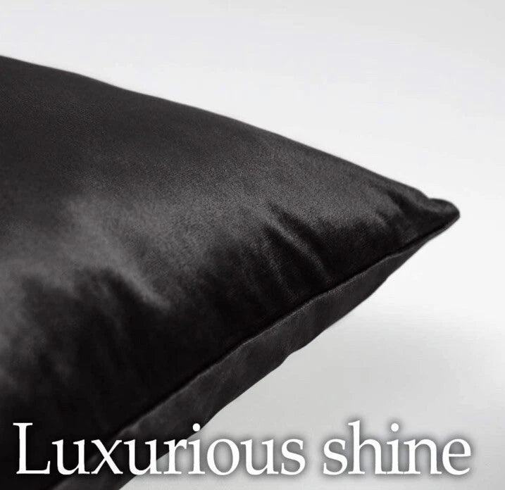 Set of 2 Throw Pillow Cases Sofa Solid Soft Velvet Square Cushion Covers Black