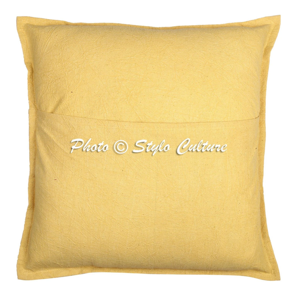 Ethnic Cushion Cover Boho Embroidered 40 x 40 cm Hippie Sofa Car Pillow Case