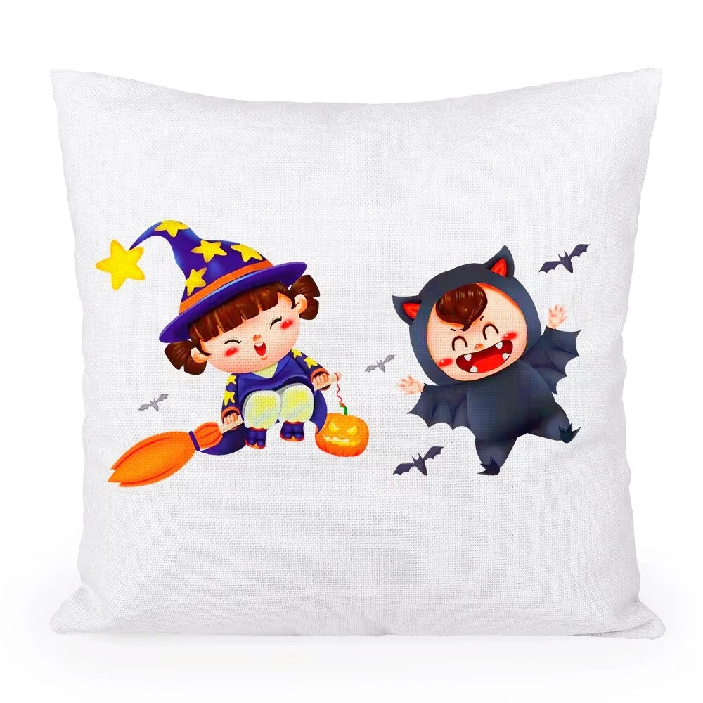 50pcs 40x40cm Blank White Linen Sublimation Blank Pillow Case Sofa Cushion Cover