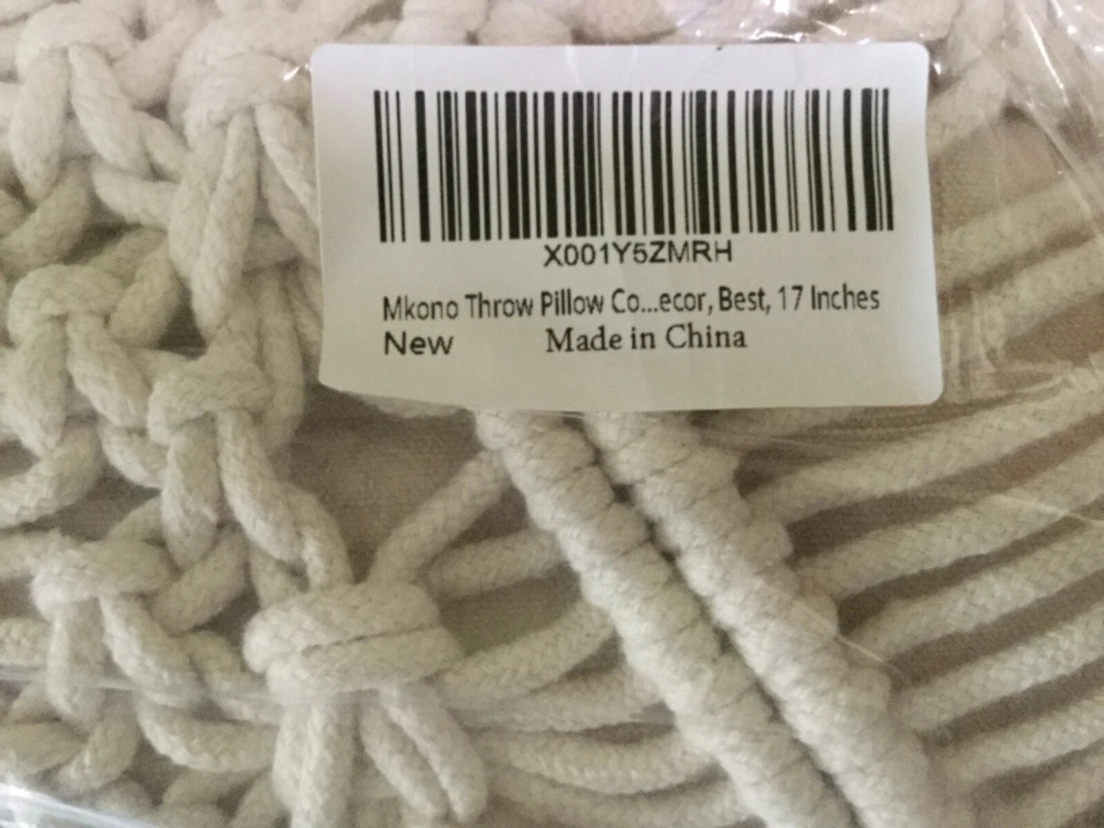 NWT Mkono Throw Pillow Cover Macrame Cushion Case (NO Inserts) 2p Set