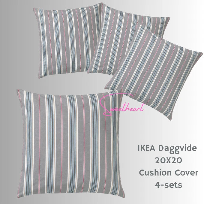 IKEA DAGGVIDE Cushion Pillow Cover, Couch Sofa, Gray/Multicolor, 20x20" - 4 PACK