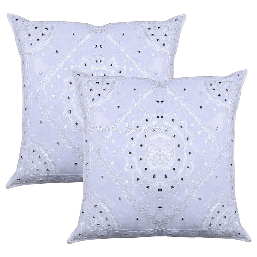 Embroidered Cushion Cover Ethnic Throw Pillow Case Hippie Gypsy Home Decor
