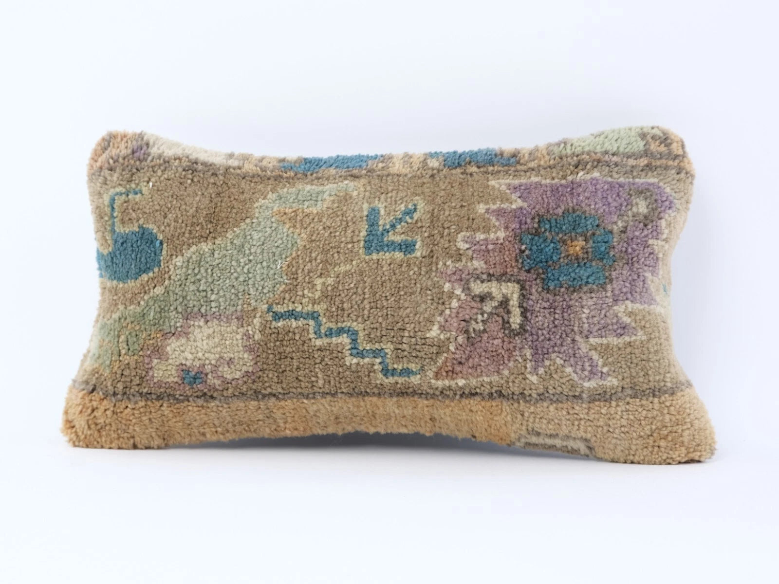 Anatolian Turkish Kilim Pillow, 10x20 Pillow Case, Decorative Pillow Cushion