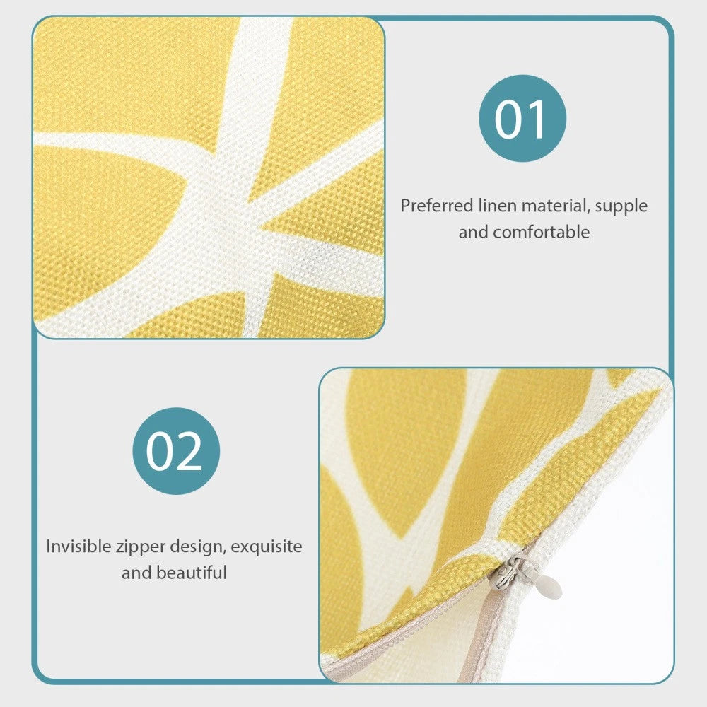 4 Pcs Pillow Case Office Linen Sofa Pillowcase Bed Cushion Cover