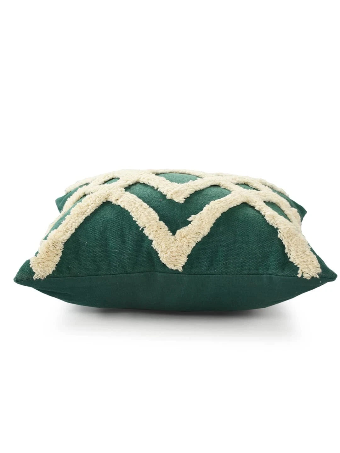 Cotton Cheer Tufted Cushion Cover For Sofa, Living Room Or Bed 18x18 inch, Green