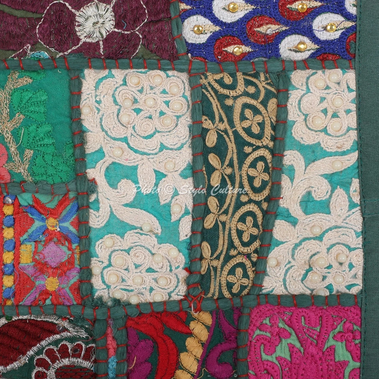 Vintage Cushion Cover Indian Throw Ethnic Pillow Case Hippie Gypsy Home Decor