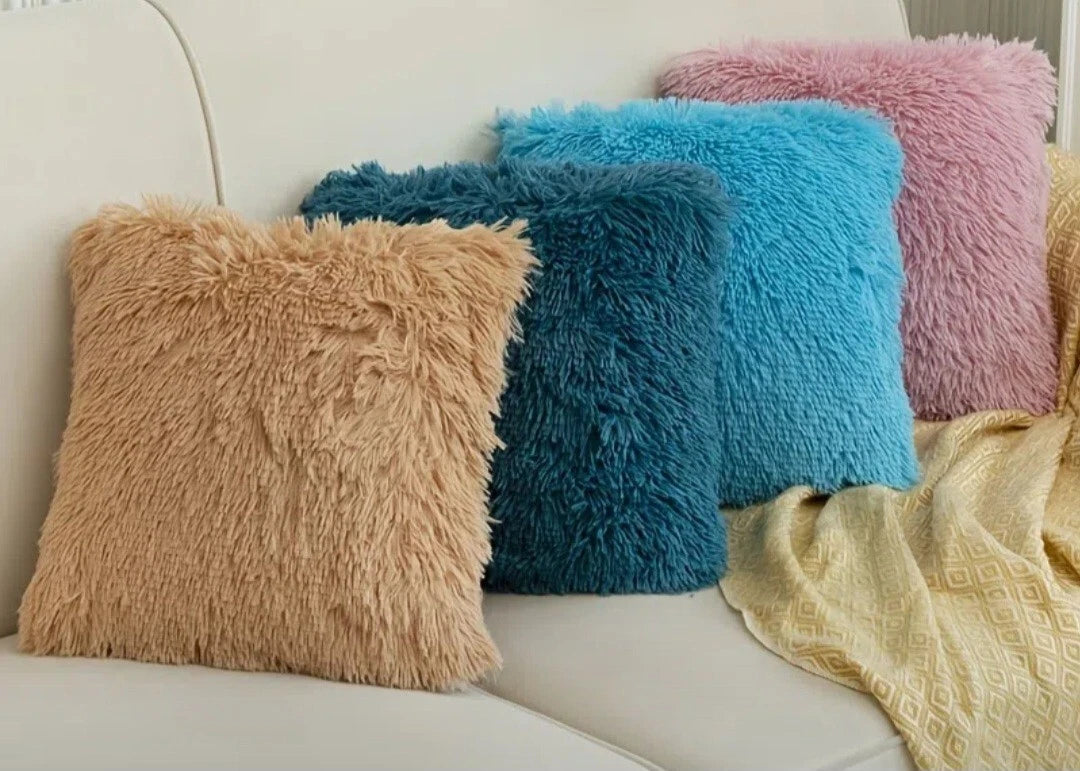 Decorative cushion Plush set of  2 Pillow cover18x18  black  for sofa or bed