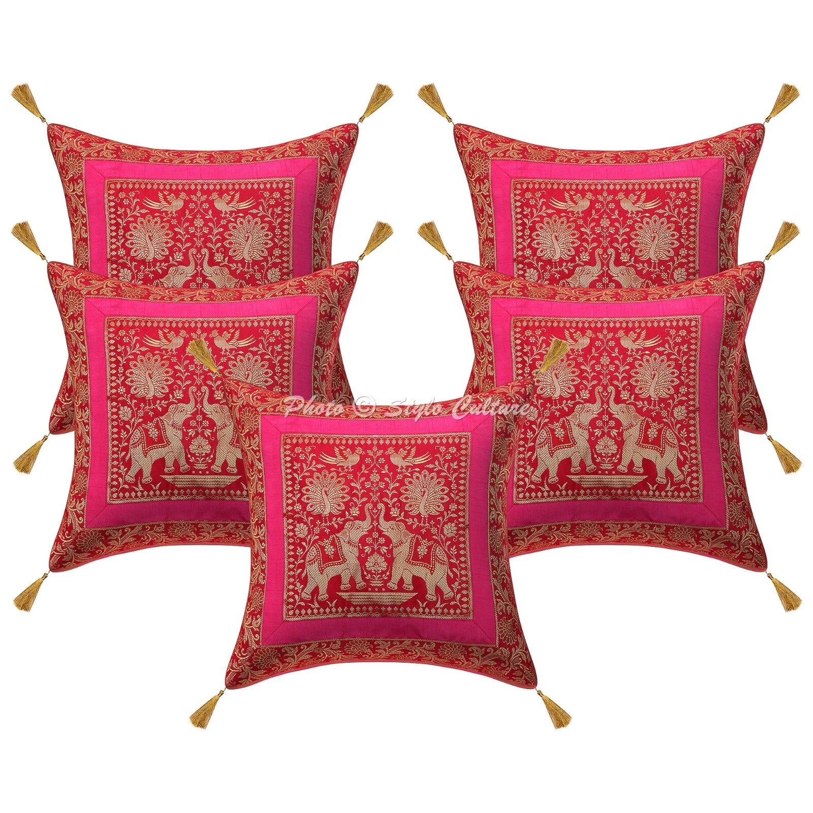 Brocade Jacquard Handwoven Pillow Cases Floor Boho Home Art Car Cushion Cover