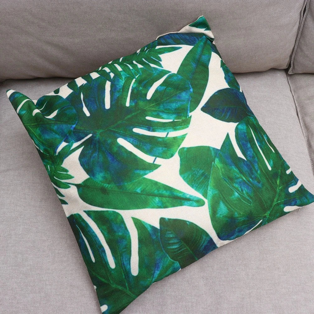 Linen Pillow Covers Sofa Lumbar Pillow Case Summer Vacation Cushion Cases