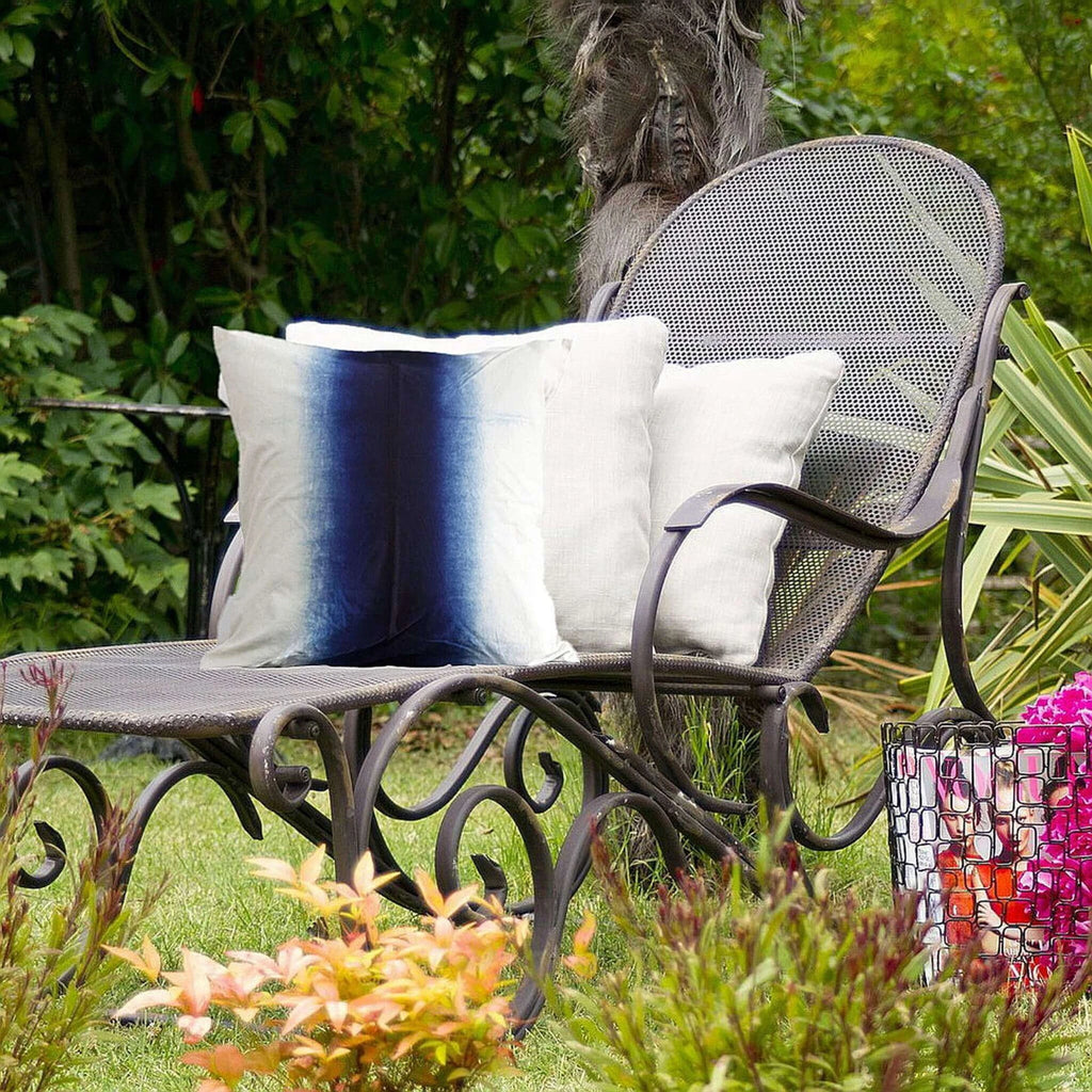 Indigo Shibori Pillowcase, Throw Cushion Cover, Tie Dye Heavy Cotton Linen 18''