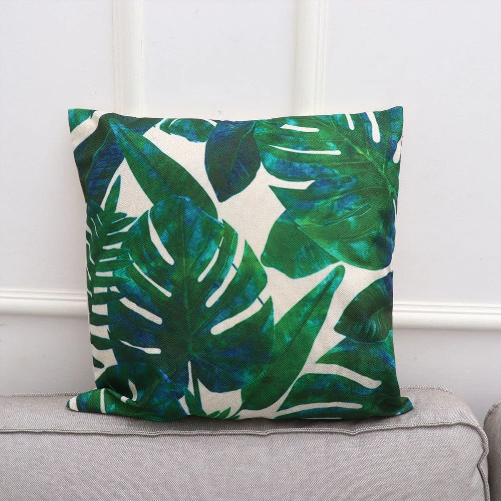 Linen Pillow Covers Sofa Lumbar Pillow Case Summer Vacation Cushion Cases