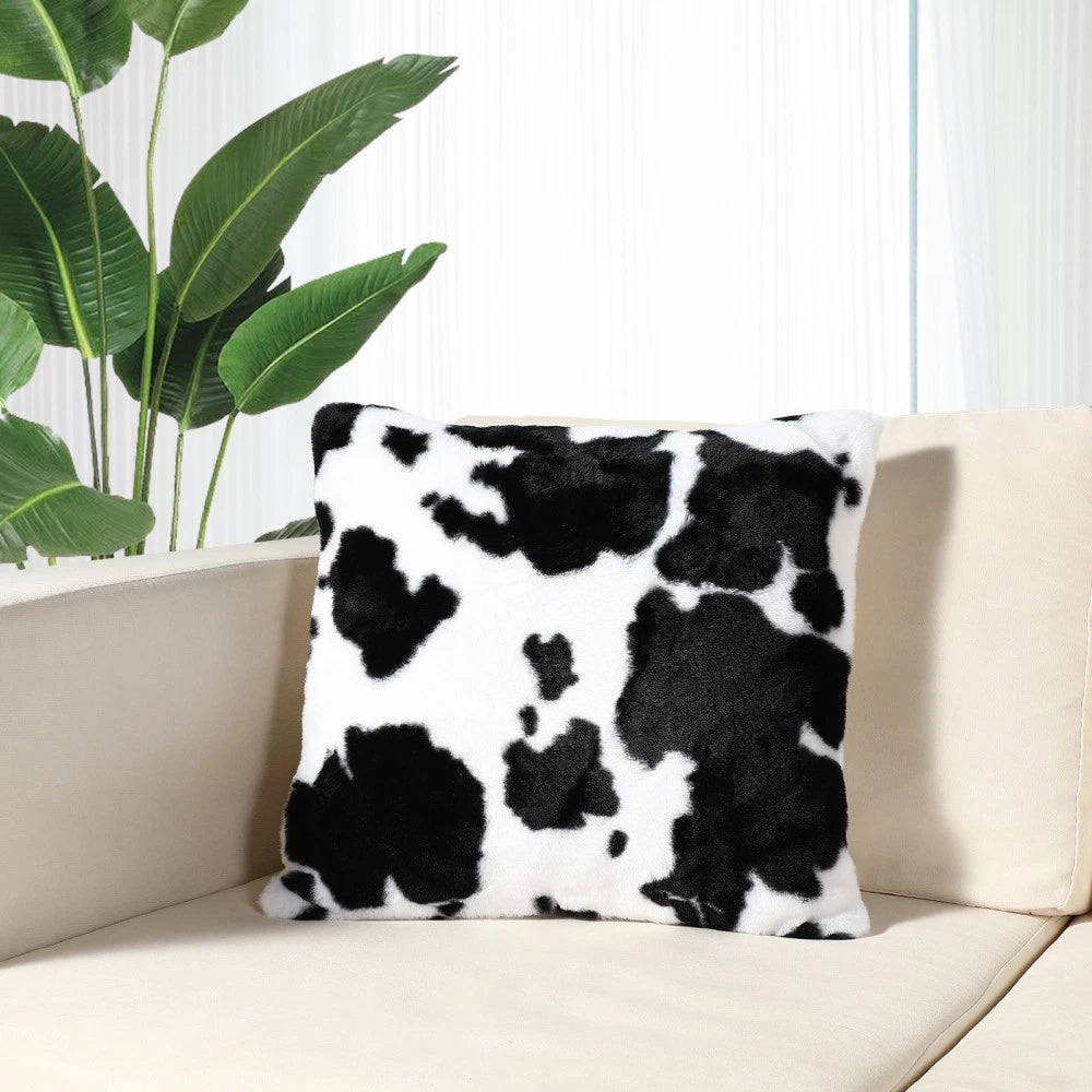 Cow Plush Cushion Travel Pillow Covers Decorative Pillowcase for Sofas