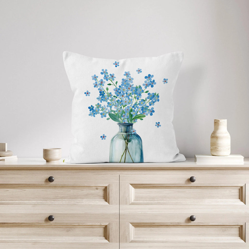 4pcs Botanical Green Leaf Blue Floral Pillow Case Cushion Cover Sofa Home Decor