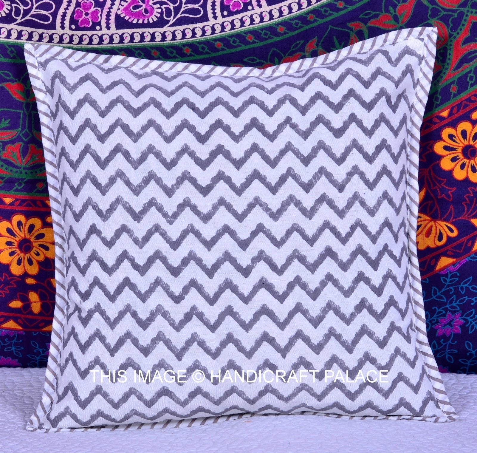 Indian Cotton Cushion Cover Home Decor Sofa Sham Pillow Cushion Case Bedding Dec
