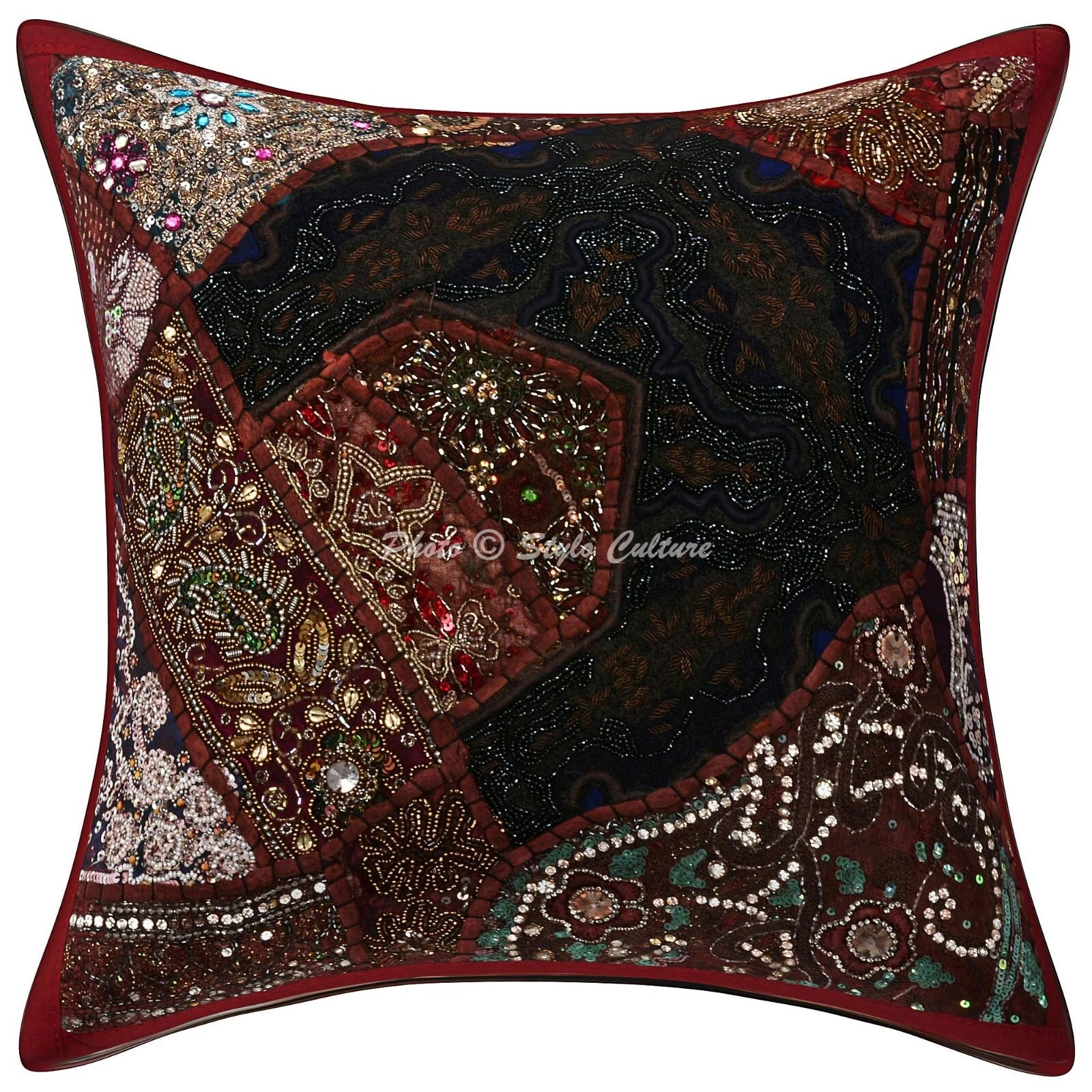 Beaded Handwoven Pillow Cases Floor Boho Home Sofa Art Car Boho Cushion Cover