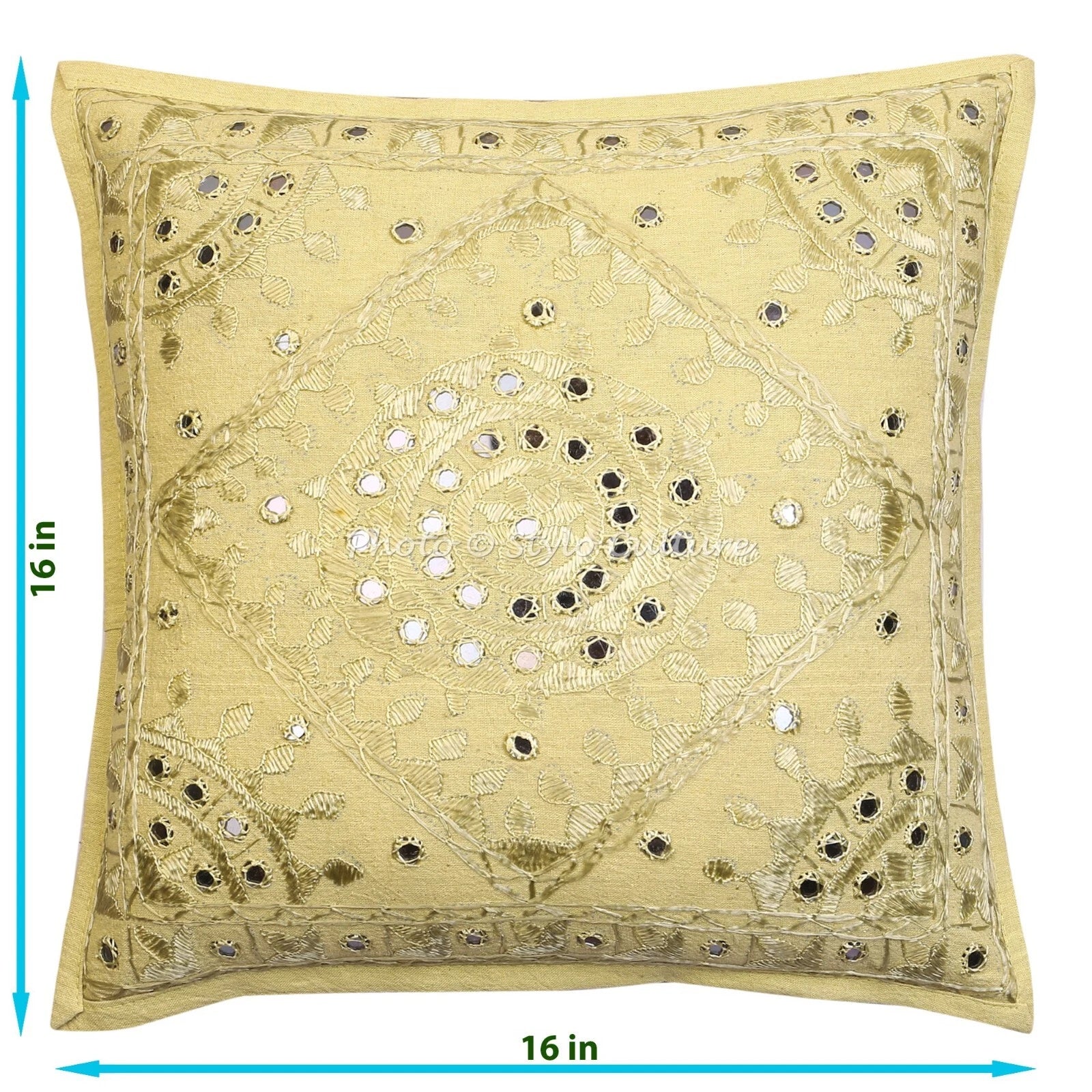 Cushion Cover Traditional Art Yoga Home Decor Sofa Pillow Cover Case 40 x 40 cm