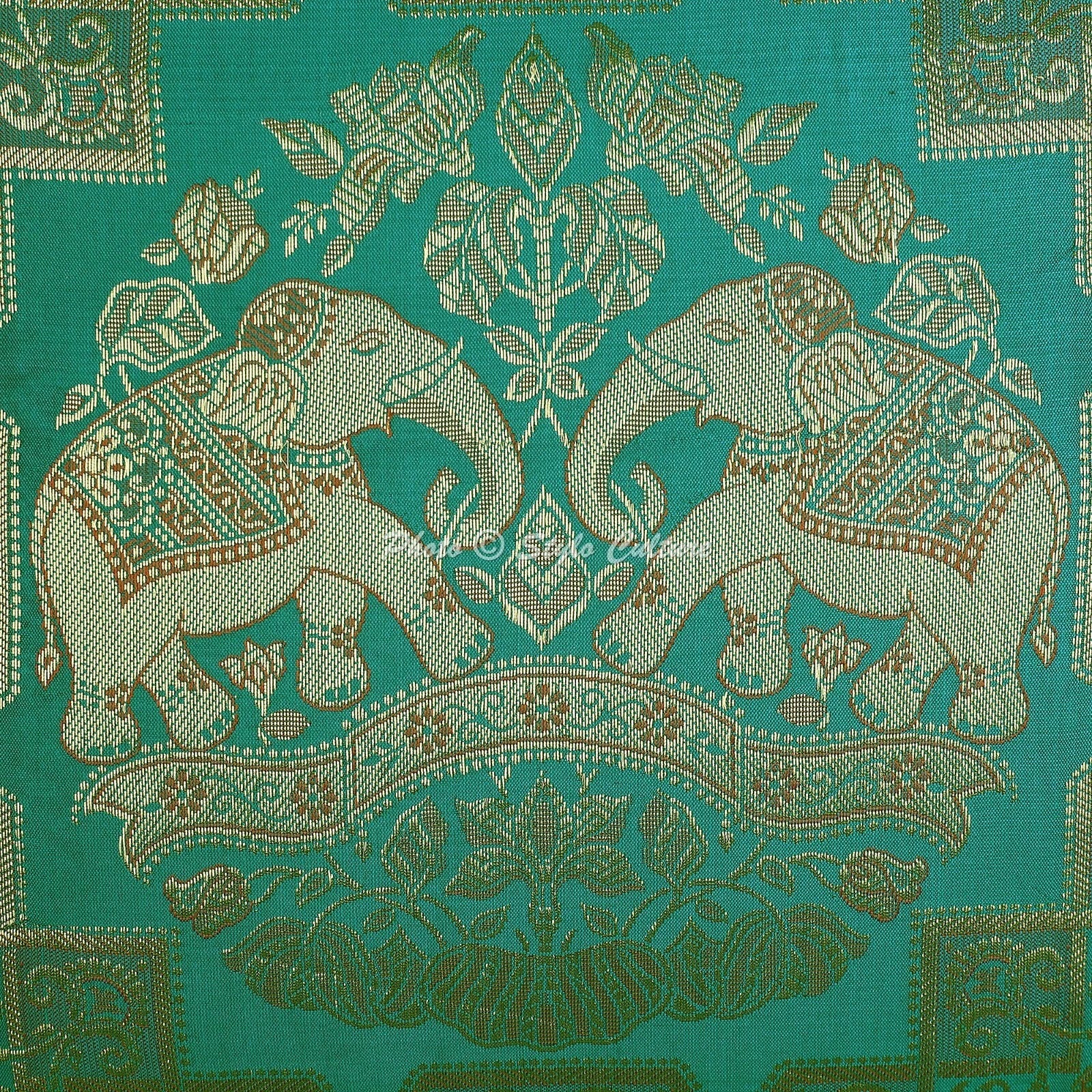 Cushion Cover Pillow Case Brocade Jacquard Elephant Traditional Throw Decor Yoga
