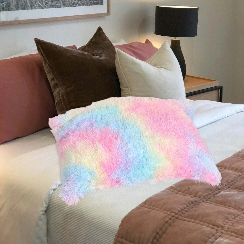 Plush Pillowcase Shaggy Fleece Cases Fluffy Cushion Cover Couch Covers