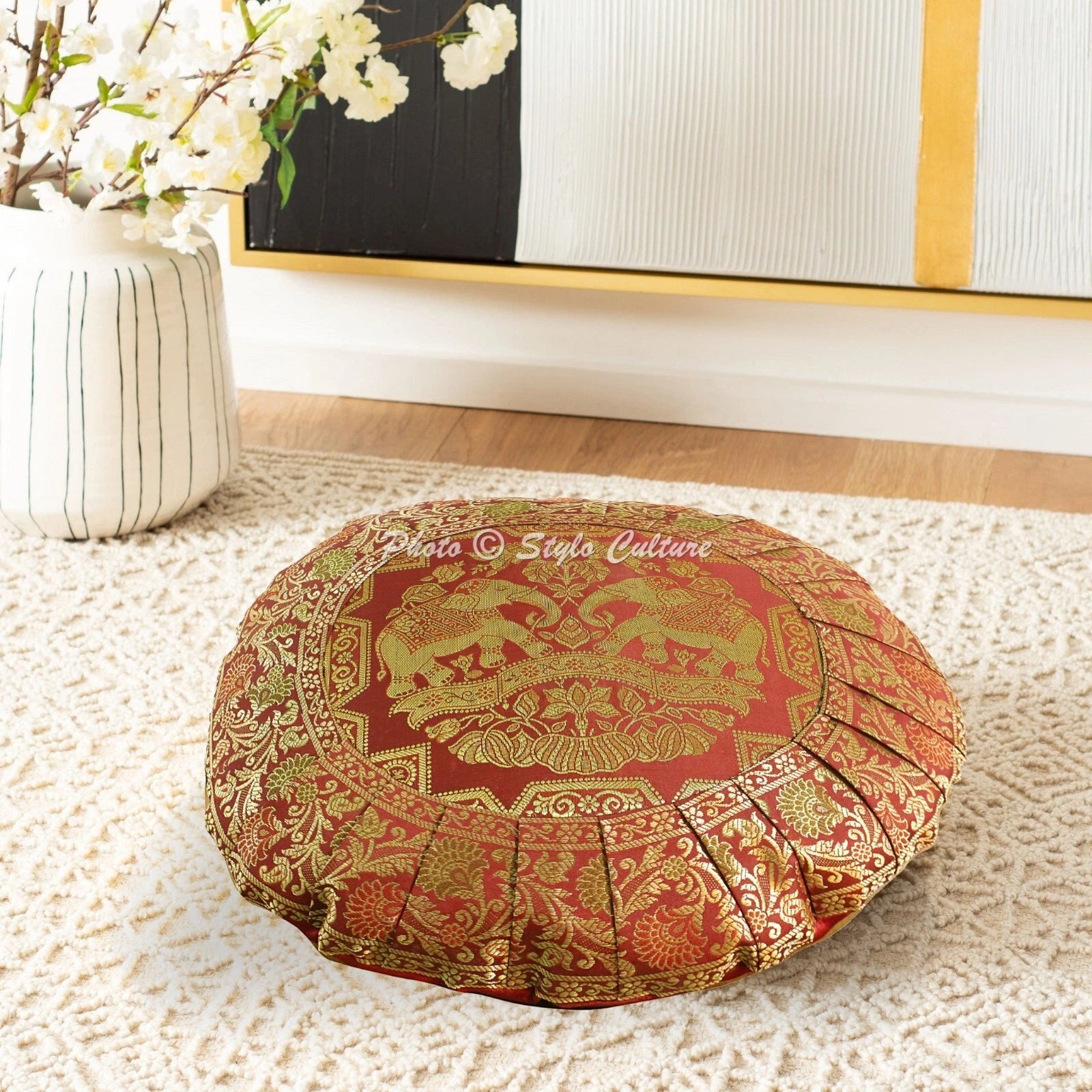 Decorative Home Decor 17 x 17 in Boho Cushion Cover Brocade Jacquard Pillow Case