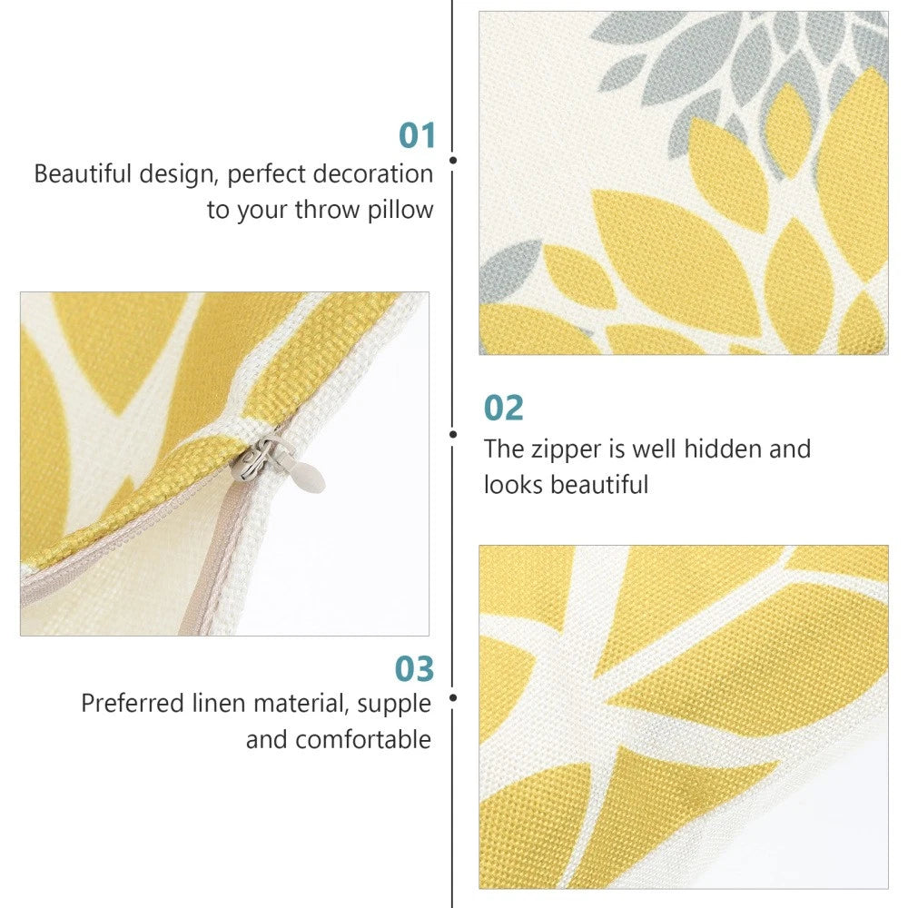 4 Pcs Pillow Case Office Linen Sofa Pillowcase Bed Cushion Cover