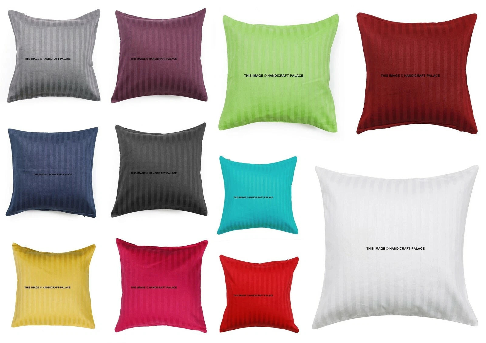 5 PC Satin Plain Solid Pillow Case Bed Sofa Waist Cushion Cover Throw Home Decor