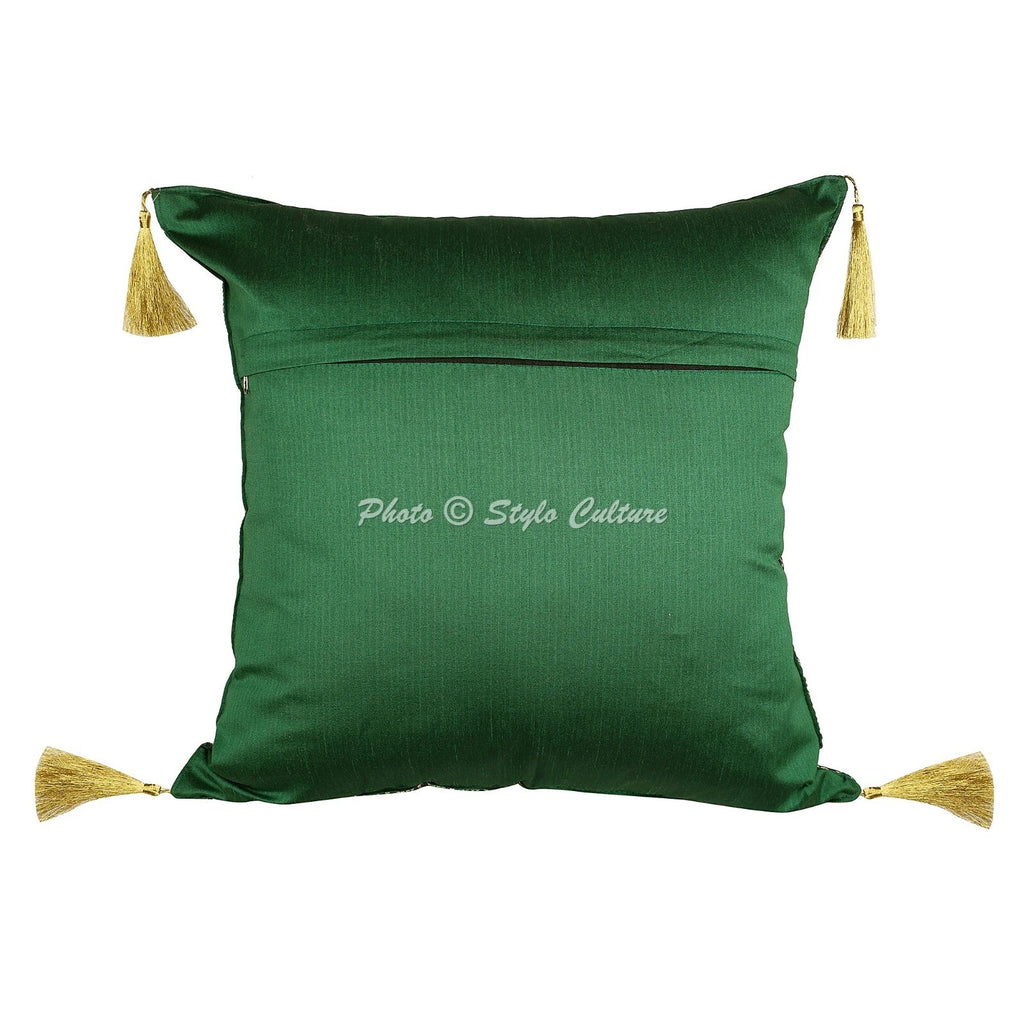 Handwoven Home Decor Cushion Elephant Brocade Jacquard Pillow Cover Case