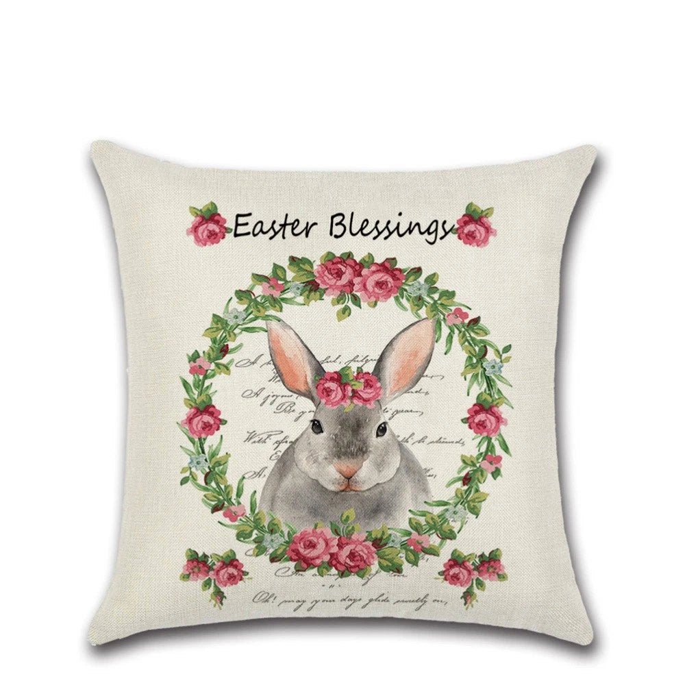 4 Pcs Square Cushion Cover Pillow Covers Couch Pillow Cases Bunny Cushion Covers