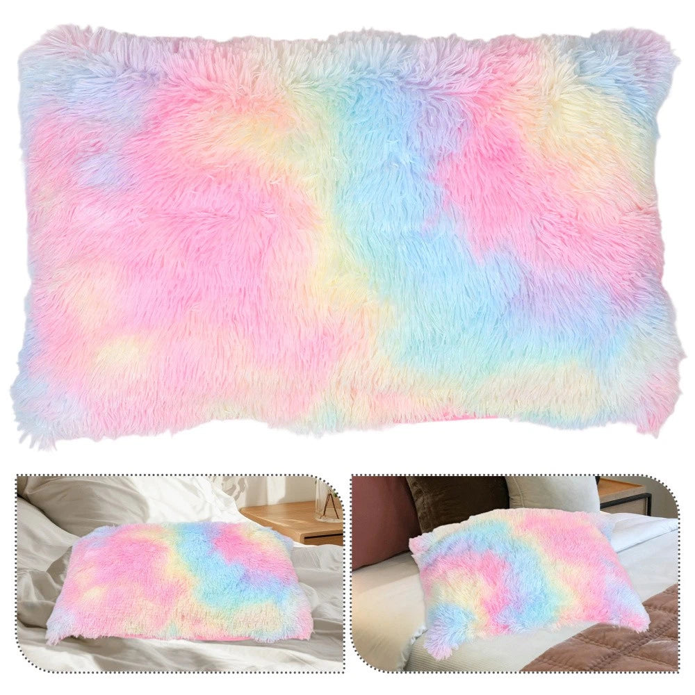 Plush Pillowcase Shaggy Fleece Cases Fluffy Cushion Cover Couch Covers