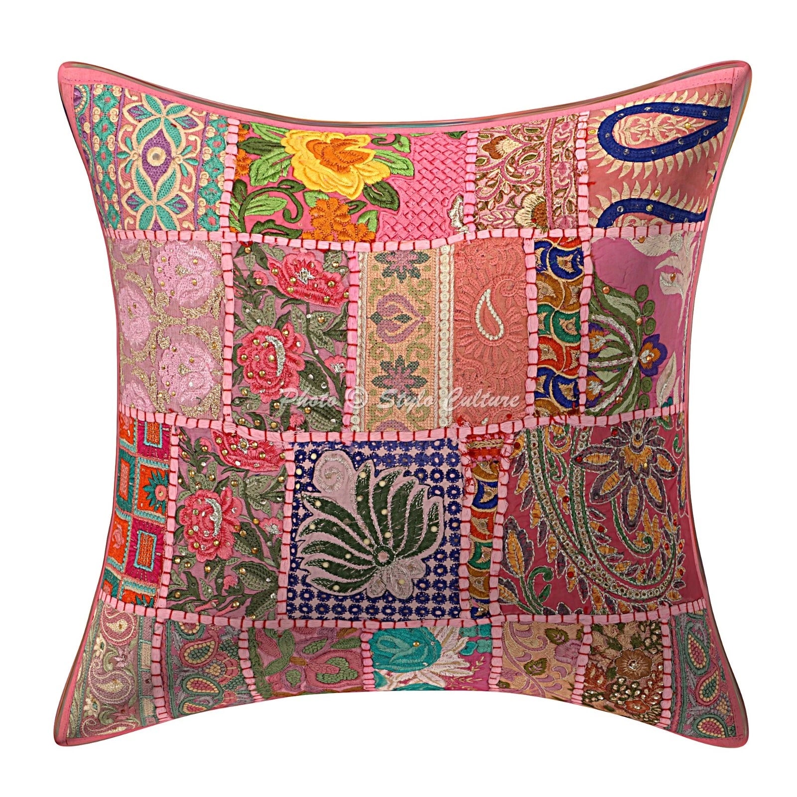 Cushion Cover Bohemian Traditional Yoga Home Decor Pillow Cover Case 16 x 16 in
