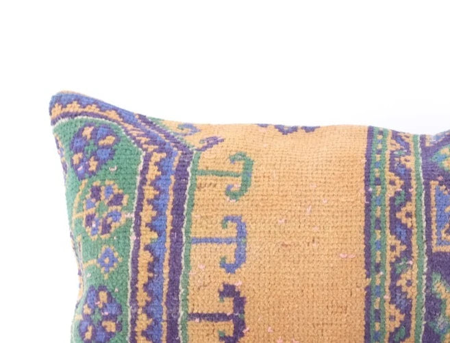 Anatolian Turkish Kilim Pillow, 16x24 Pillow Case, Decorative Pillow Cushion