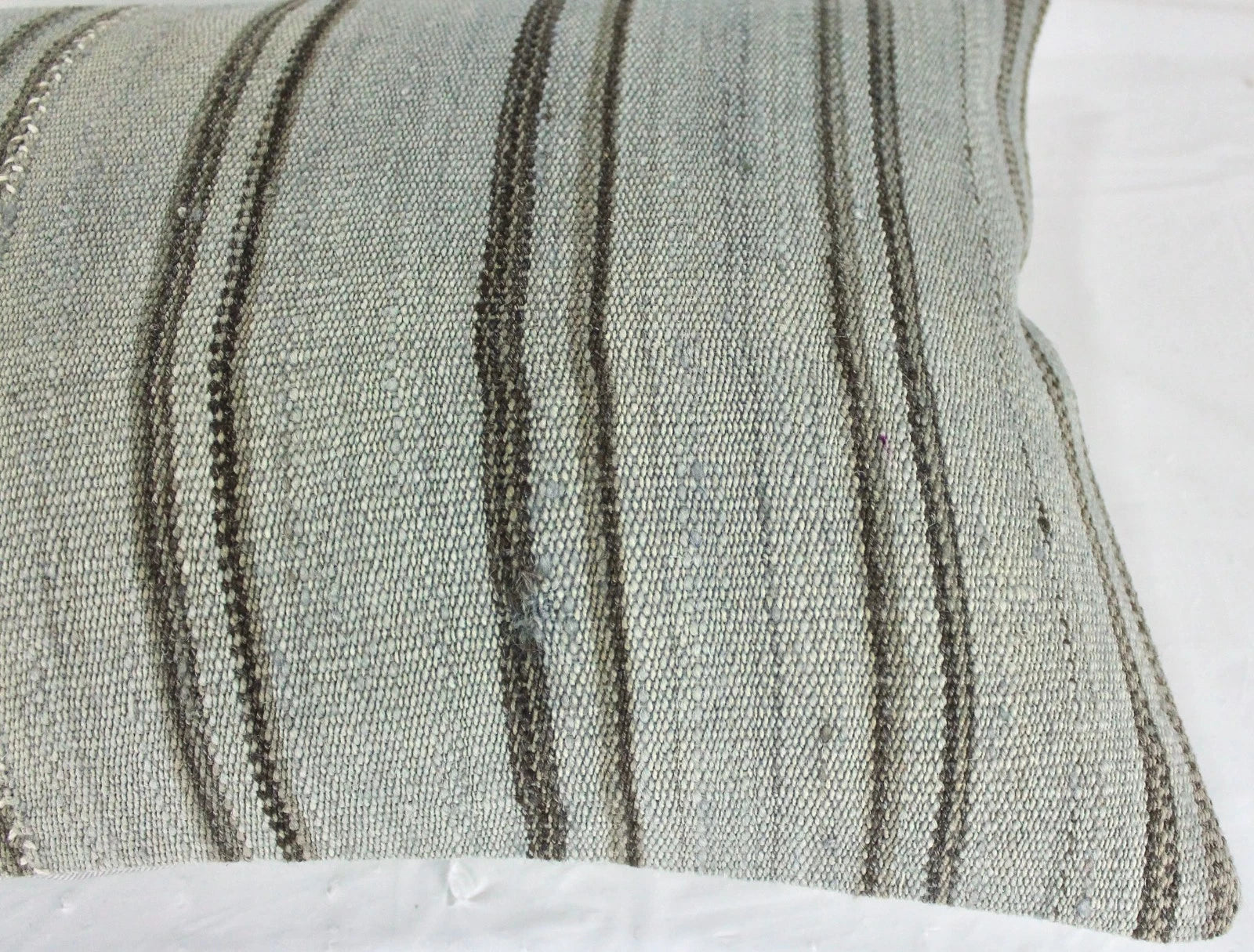 Decorative Turkish Kilim Lumbar Pillow Cover 16x23 Beige Brow Kilim Sofa Cushion