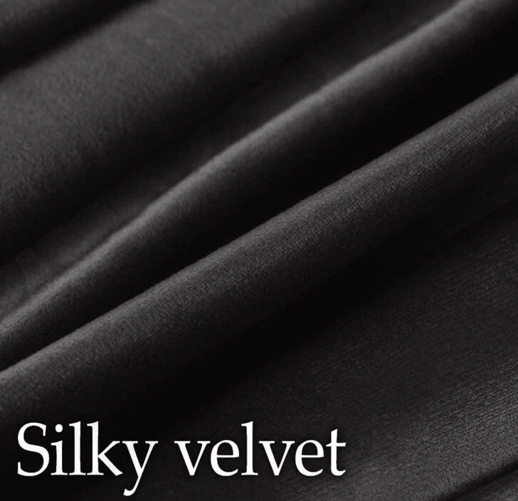 Set of 2 Throw Pillow Cases Sofa Solid Soft Velvet Square Cushion Covers Black