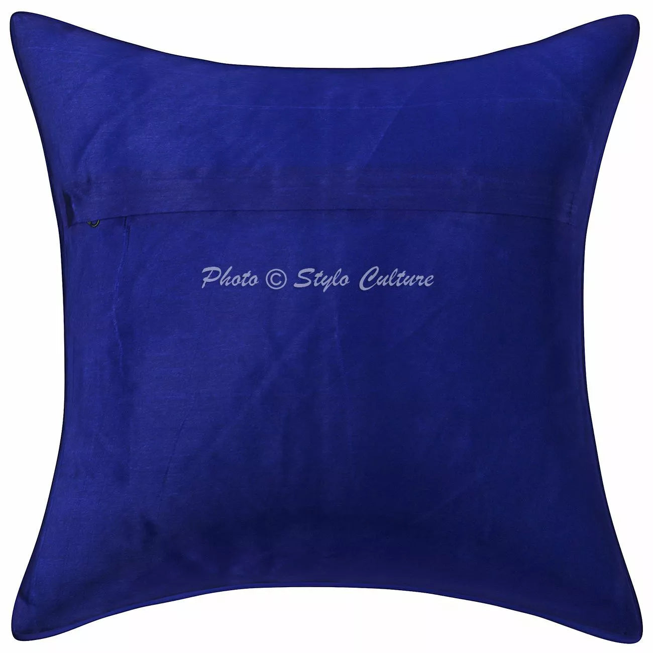 Indian Brocade Decorative Jacquard Pillow Covers Blue Mandala Sofa Cushion Cover