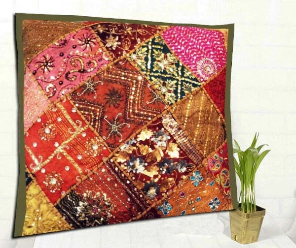 ANNIVERSARY GIFT ETHNIC SARI ART ACCENT SOFA BED THROW CUSHION PILLOW COVER 30"