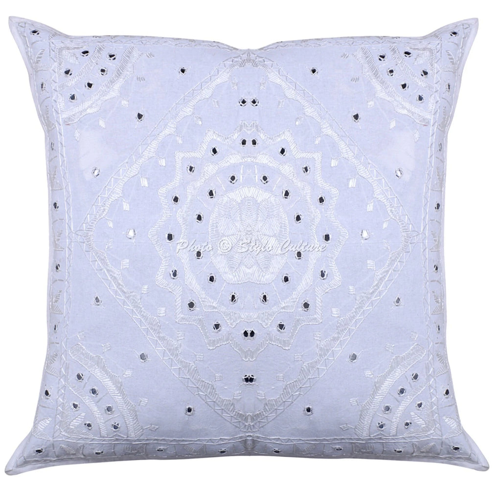Embroidered Cushion Cover Ethnic Throw Pillow Case Hippie Gypsy Home Decor