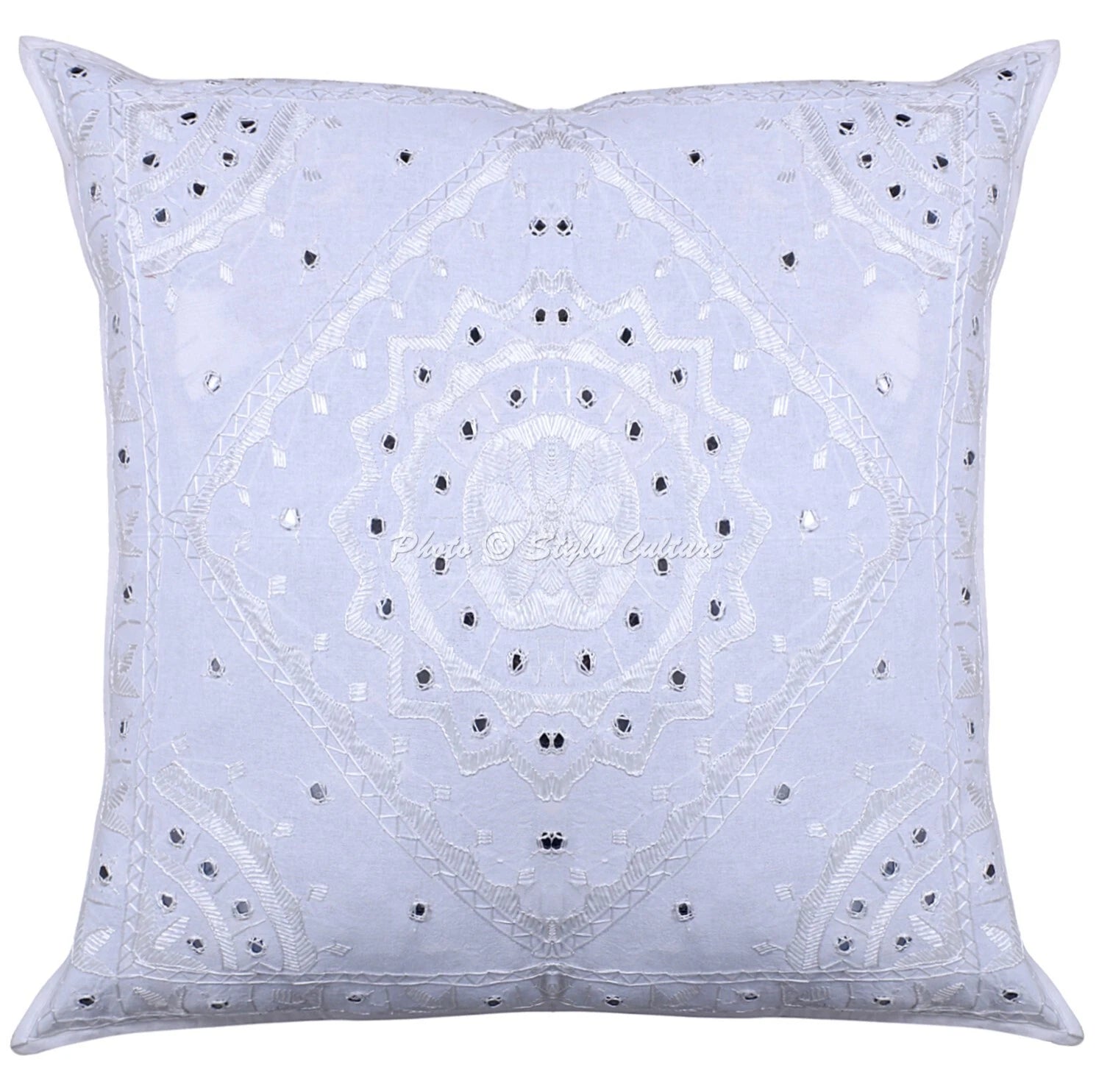 Embroidered Cushion Cover Ethnic Throw Pillow Case Hippie Gypsy Home Decor