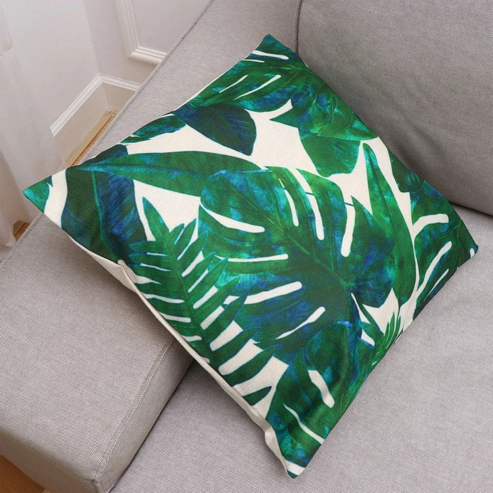 Linen Pillow Covers Sofa Lumbar Pillow Case Summer Vacation Cushion Cases