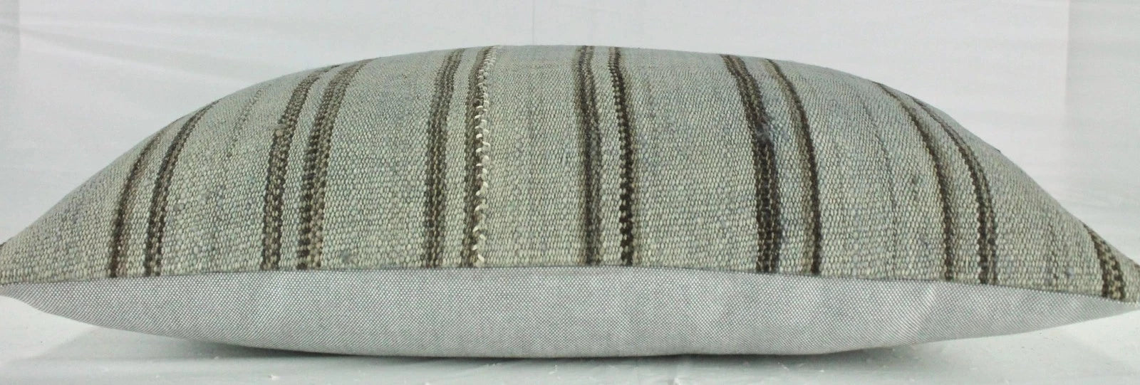 Decorative Turkish Kilim Lumbar Pillow Cover 16x23 Beige Brow Kilim Sofa Cushion