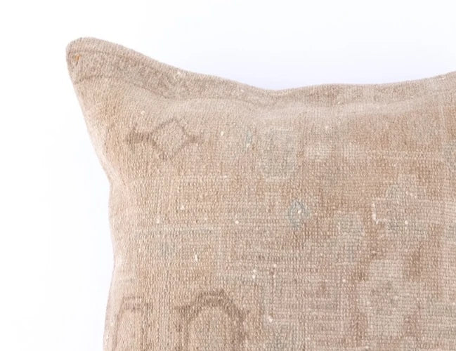 Vintage Turkish Kilim Pillow Cover 24"x24" – Handwoven Wool Boho Cushion Case