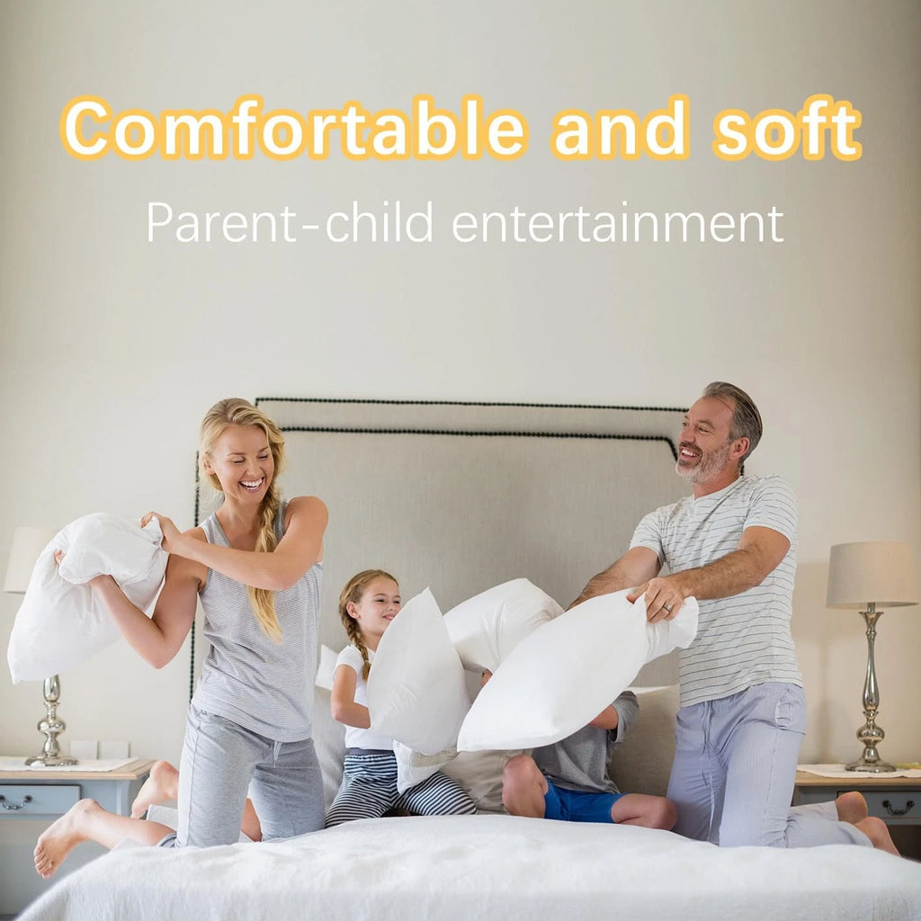 Set of 2 Throw Pillow Inserts, 18X18In White for Bed and Couch