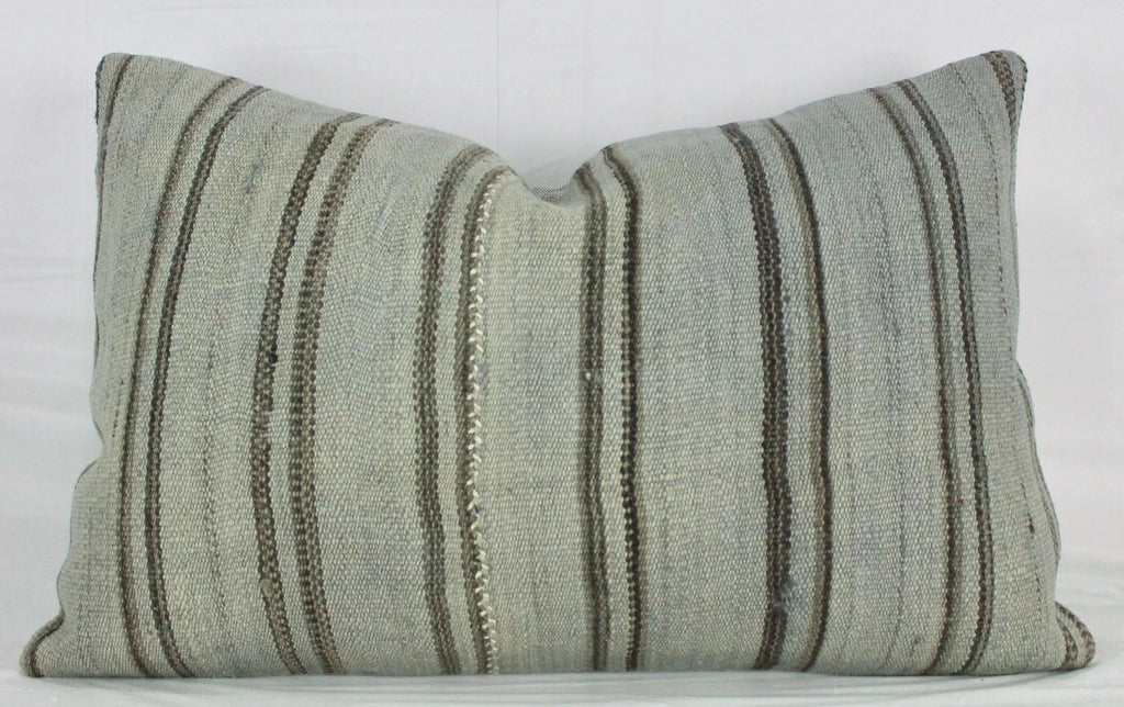Decorative Turkish Kilim Lumbar Pillow Cover 16x23 Beige Brow Kilim Sofa Cushion