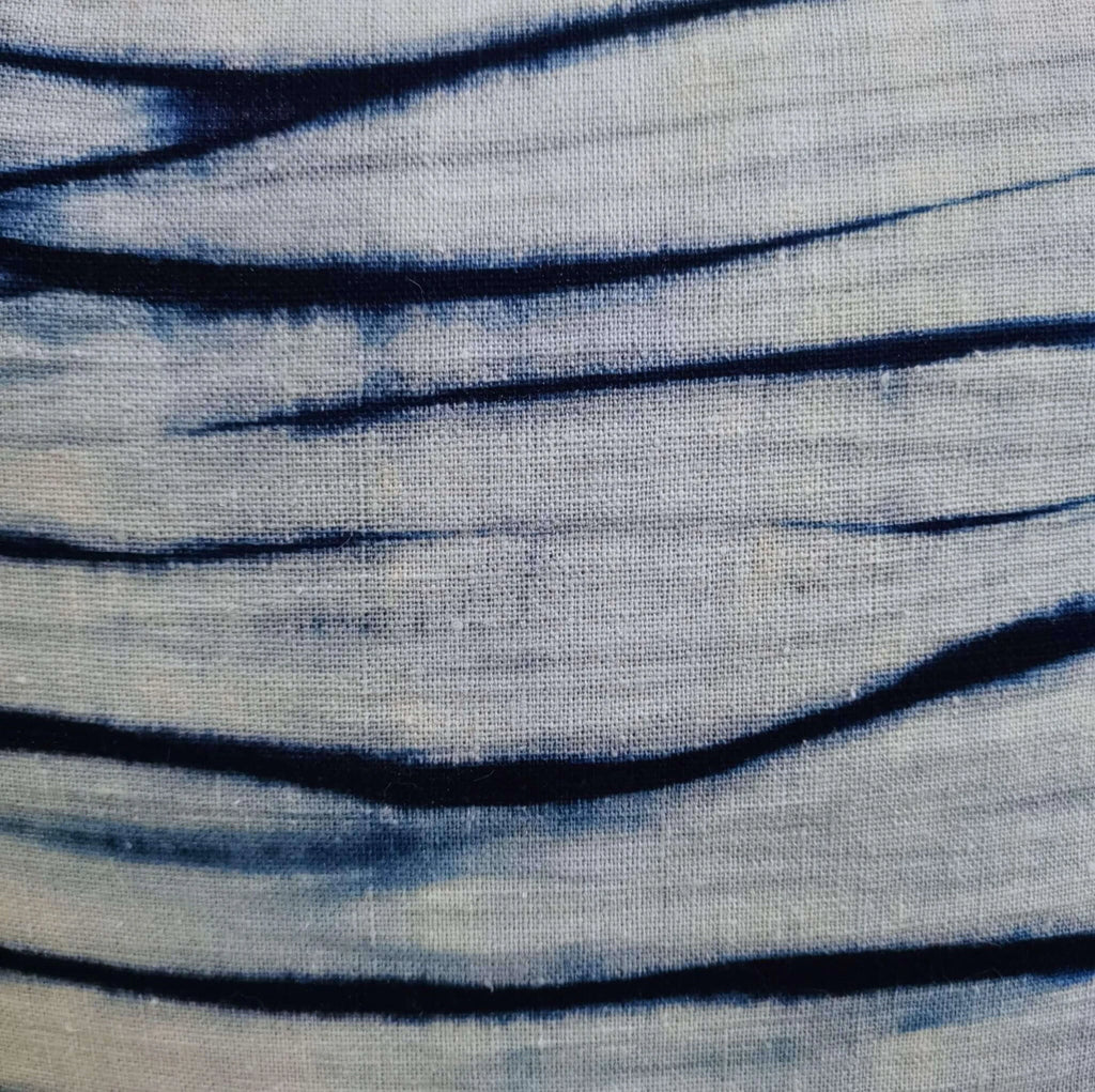 Indigo Tie-Dye Pillowcase,  Throw Cushion Cover, Shibori Heavy Cotton Linen 18''