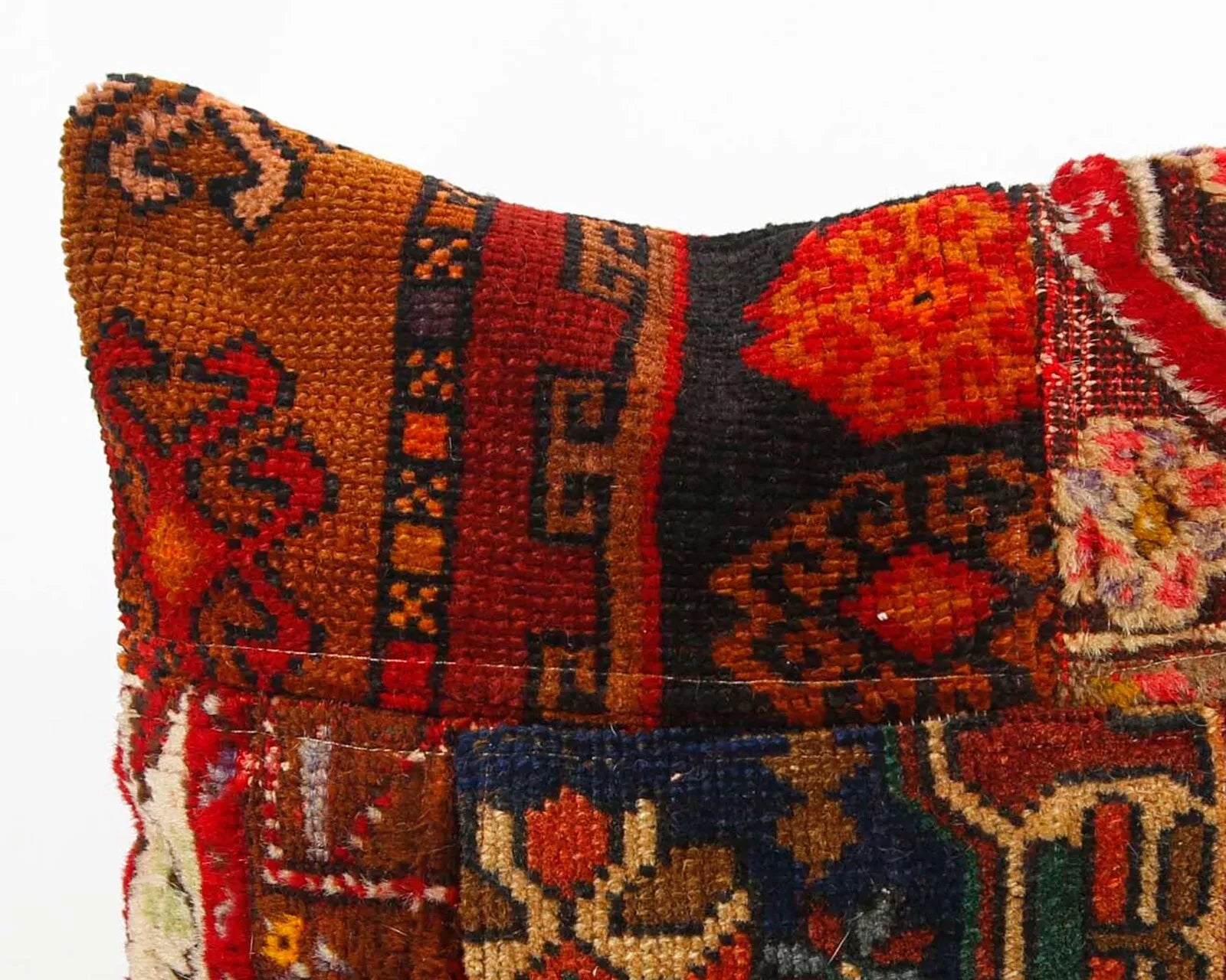 Patchwork Pillow Cover Cushion Throw Vintage Indian Sofa Decor 16"