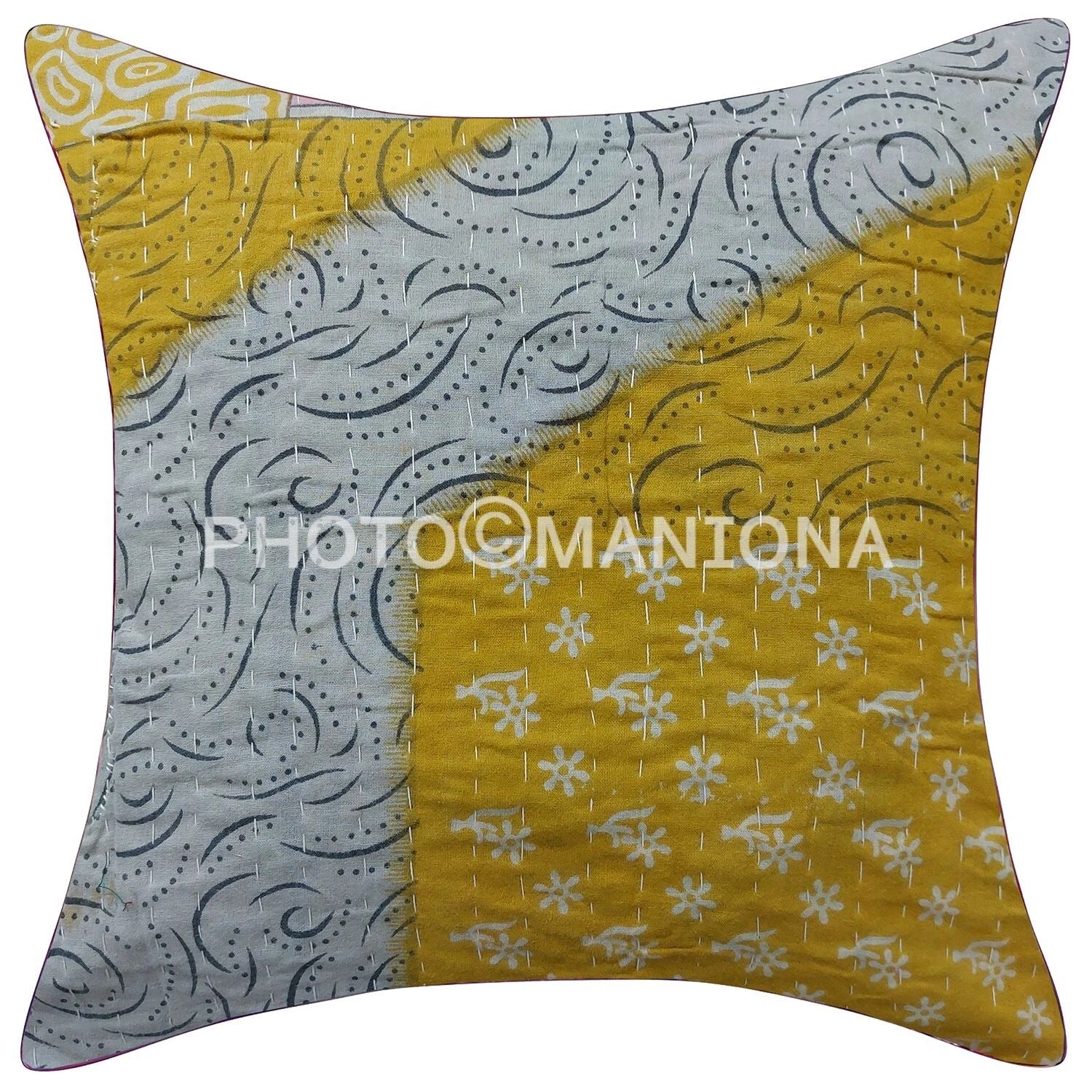 Vintage Kantha Handmade Sofa bed decor Bed Room Garden kantha cushion cover